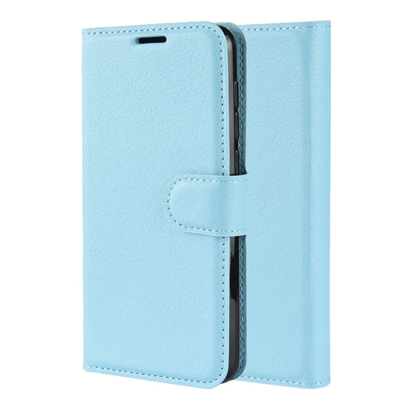 Light Blue Leather Wallet Case (Pixel 3a)