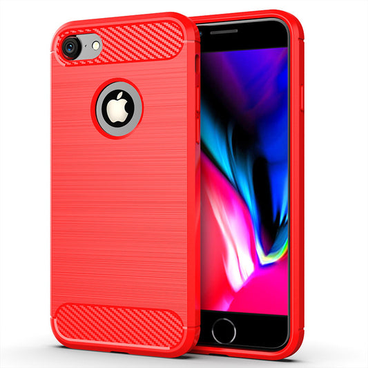 Red Brushed Metal Case (iPhone 7/8/SE2/SE3)