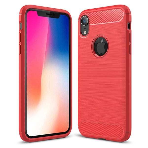 Red Brushed Metal Case (iPhone XR)