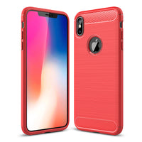Red Brushed Metal Case (iPhone XS Max)
