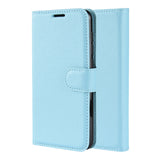 Light Blue Leather Wallet Case (iPhone 11 Pro Max)