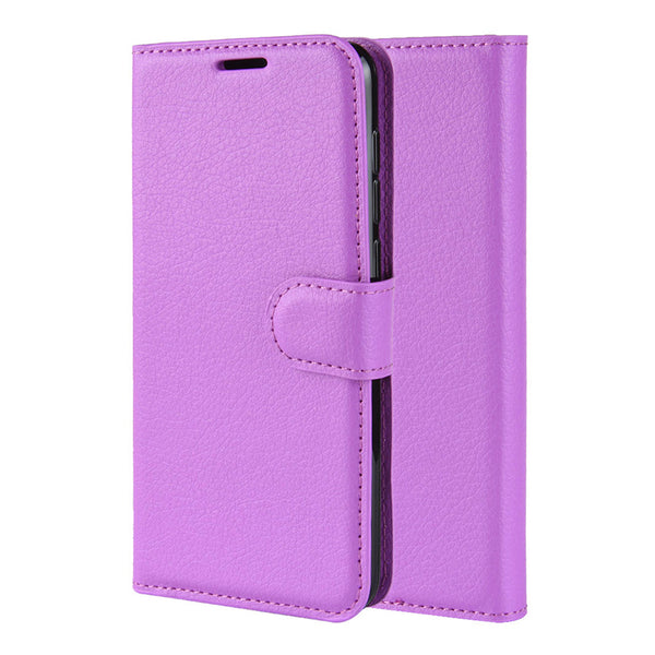 Purple Leather Wallet Case (iPhone 13 Pro)