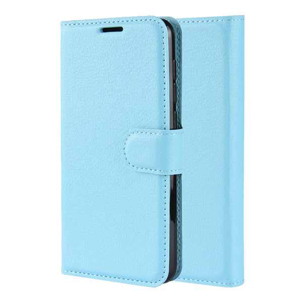 Light Blue Leather Wallet Case (iPhone 13 Pro)
