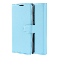 Light Blue Leather Wallet Case (iPhone 13 Pro Max)